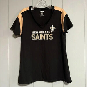 NFL TEAM APPAREL New Orleans Saints Glitter Logo Short Sleeve Jersey Size Large